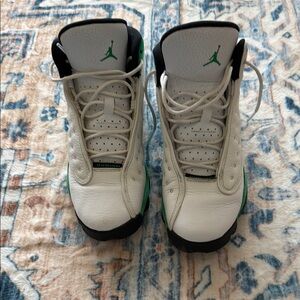 White and Green High-Top Sneakers